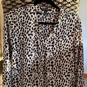 NWOT Banana Republic factory Leopard Print Blouse XS